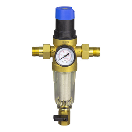 Фильтр промывной ТЕВО с редуктором и манометром для холодной воды