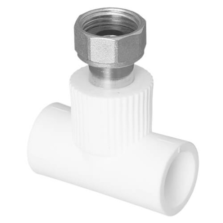 Тройник TEBO с накидной гайкой (метал. штуцер)