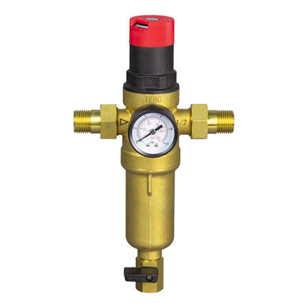 Фильтр промывной ТЕВО с редуктором и манометром для горячей воды